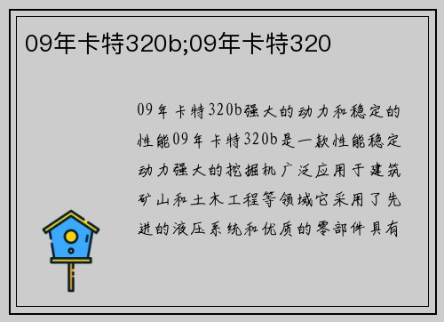 09年卡特320b;09年卡特320